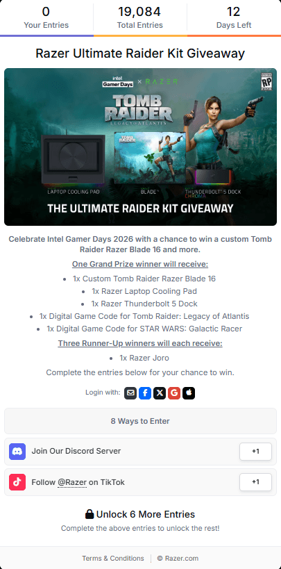 A generic giveaway entry form