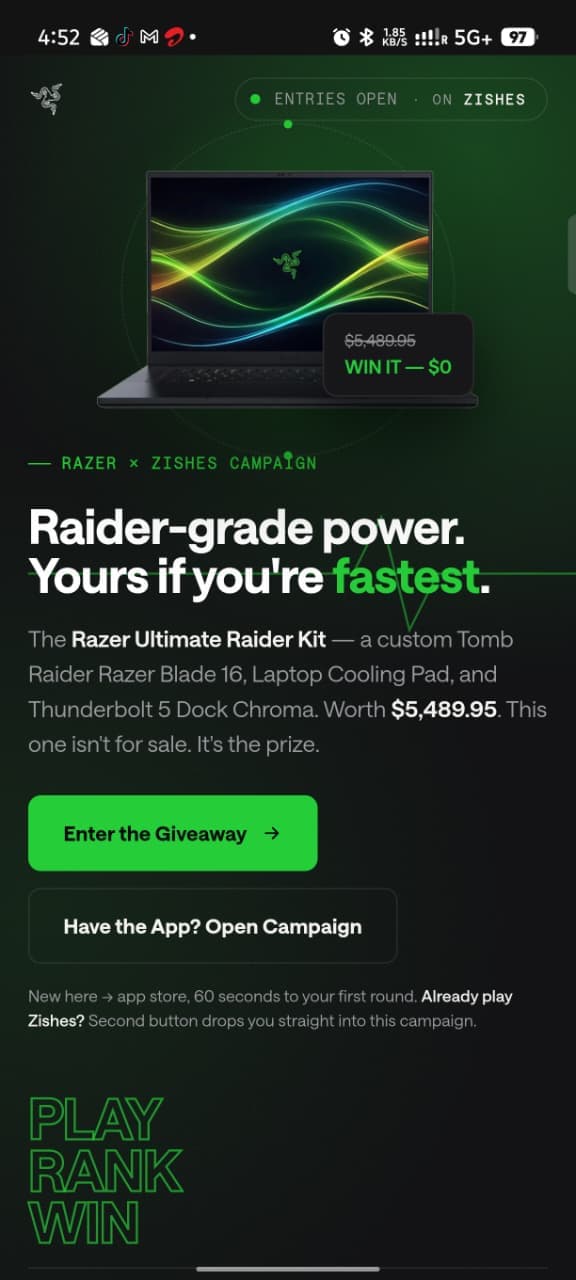 A branded campaign landing page on the brand's own domain